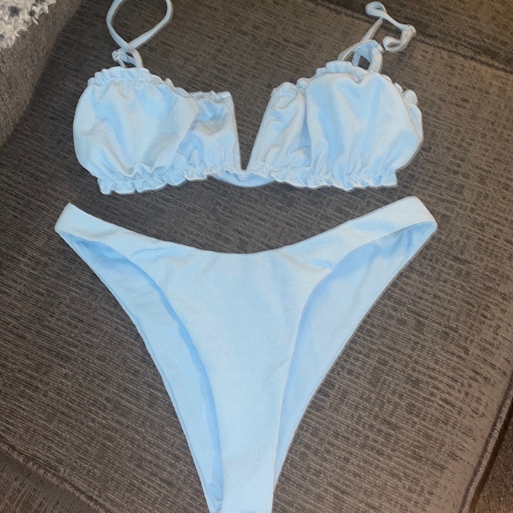 Size large light blue SHEIN cheeky bikini